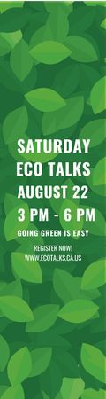 Platilla de diseño Ecological Event Announcement Green Leaves Texture Skyscraper