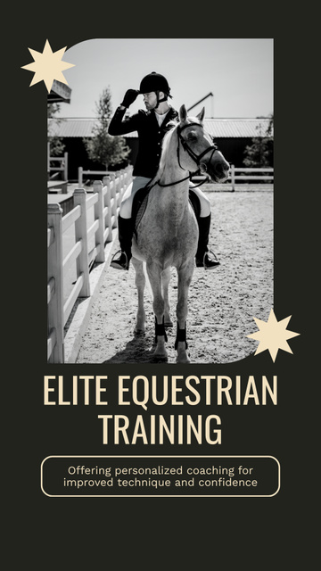 Modèle de visuel Elite Equestrian Training at Hippodrome - Instagram Video Story