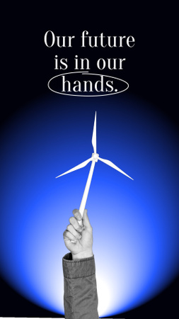 Eco Care Awareness with Wind Turbine Instagram Video Story Modelo de Design