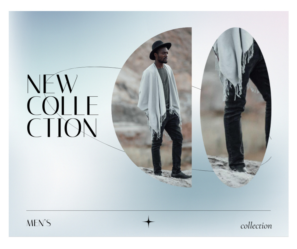 Ontwerpsjabloon van Facebook van Fashion Collection Ad with Stylish Man