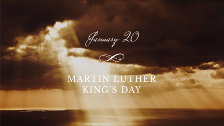 Martin Luther King's Day Announcement with Cloudy Sky FB event cover tervezősablon