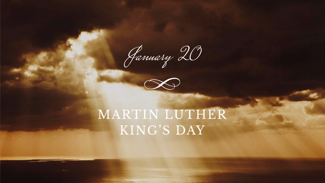 Martin Luther King's Day Announcement with Cloudy Sky FB event cover Modelo de Design