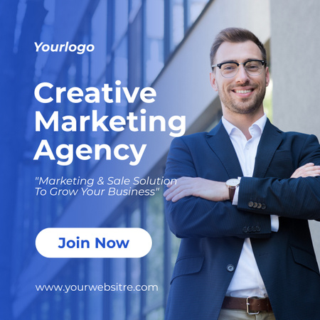 Platilla de diseño Marketing Solutions from Creative Agency LinkedIn post