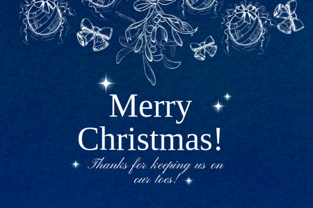 Ontwerpsjabloon van Postcard 4x6in van Christmas Greeting with Sketch Illustration of Decorations