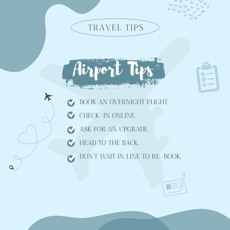 Airport Travel Tips Instagramデザインテンプレート