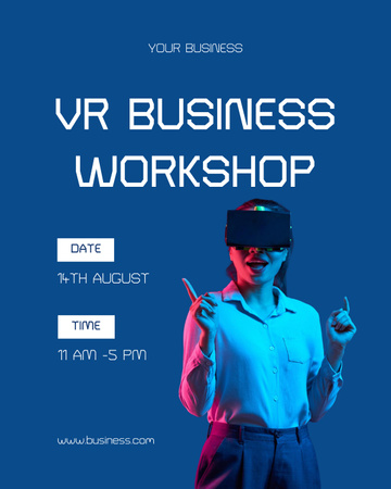 Virtual Business Workshop Announcement Poster 16x20in Design Template