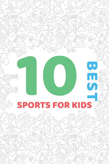 Ontwerpsjabloon van Pinterest van Best sports for kids Ad