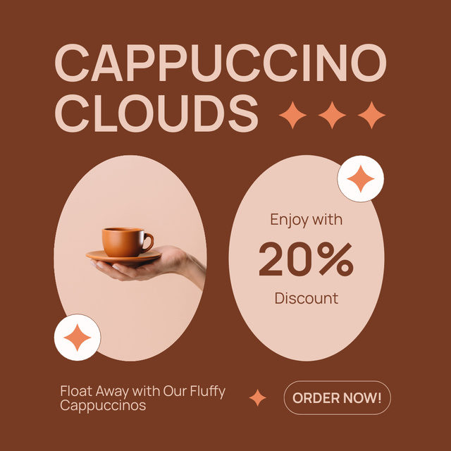 Stunning Cappuccino In Cup At Discounted Rates Instagram – шаблон для дизайна