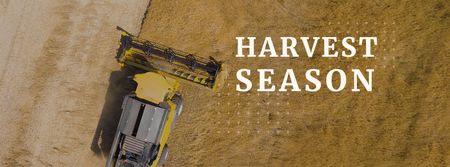 Harvest season with tractor in field Facebook cover Tasarım Şablonu