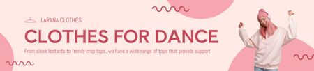 Nabídka oblečení pro tanec se ženou ve sluchátkách Ebay Store Billboard Šablona návrhu