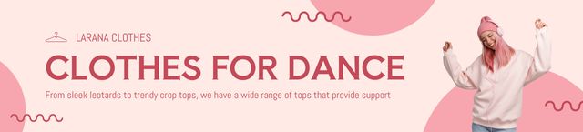 Plantilla de diseño de Offer of Clothes for Dance with Woman in Headphones Ebay Store Billboard 
