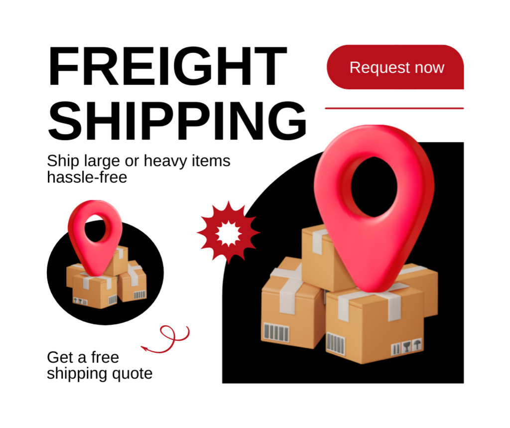 Freight Shipping Services Promotion Facebook Design Template