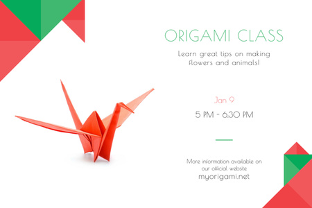 origami luokka kutsu Postcard 4x6in Design Template