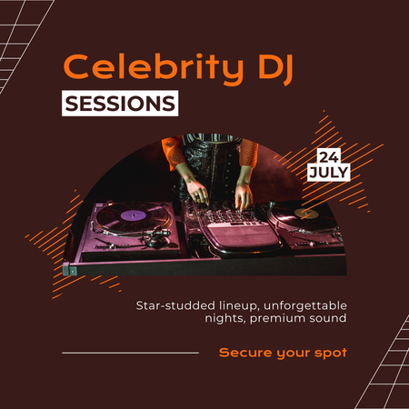 DJ Session v nočním klubu s prémiovým zvukem Instagram Šablona návrhu