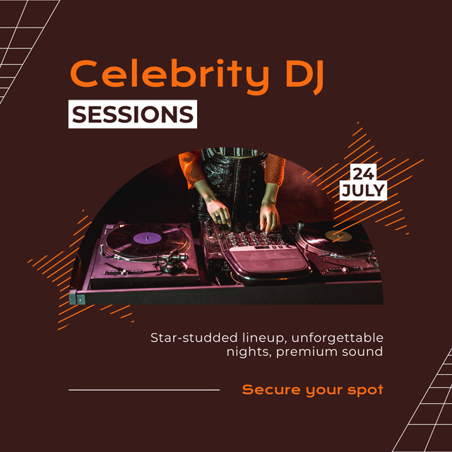 DJ Session in Night Club with Premium Sound Instagram tervezősablon