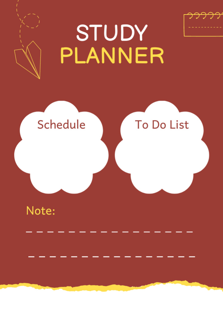 Study Plan for Students on Red Schedule Planner tervezősablon
