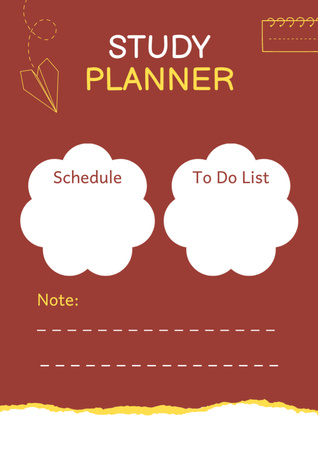 Ontwerpsjabloon van Schedule Planner van Studieplan voor studenten op rood