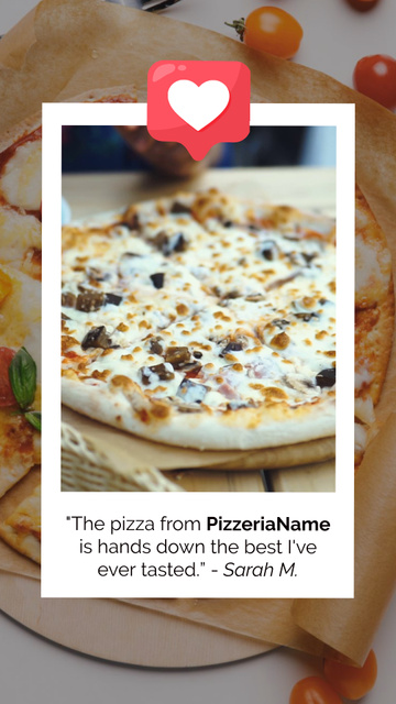 Plantilla de diseño de Yummy Pizza Serving And Pizzeria Customer Review TikTok Video 