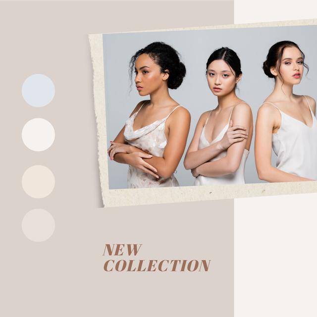 Fashion Clothes Sale Announcement with Mixed Race Women Instagram Modelo de Design