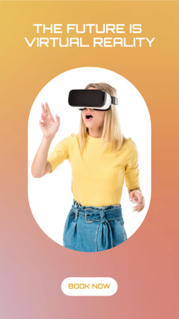 Designvorlage Buchungsanzeige für Virtual-Reality-Touren für Instagram Story