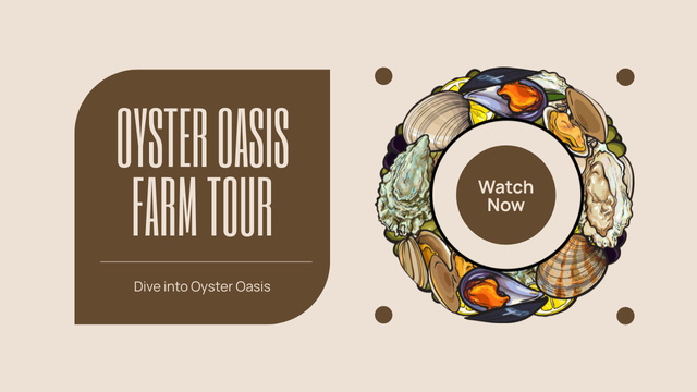 Online Tour to Oyster Farm Youtube Thumbnail Design Template