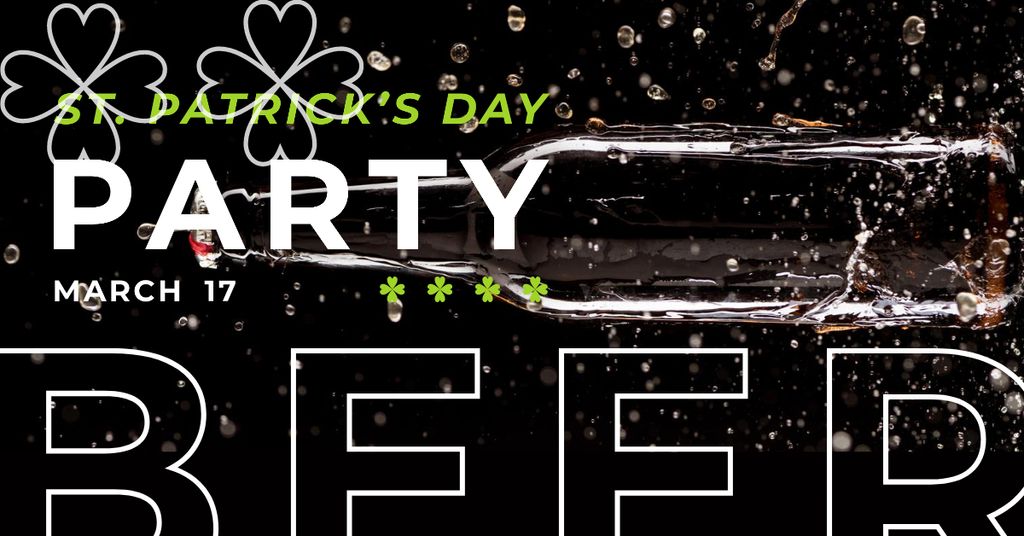 Invitation to Beer Party on St. Patricks Day Facebook AD Modelo de Design