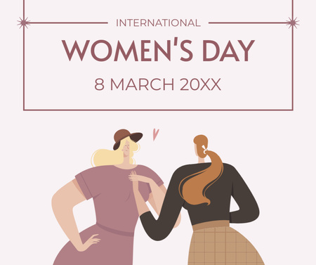 Modèle de visuel Journée internationale de la femme avec illustration de femmes élégantes - Facebook