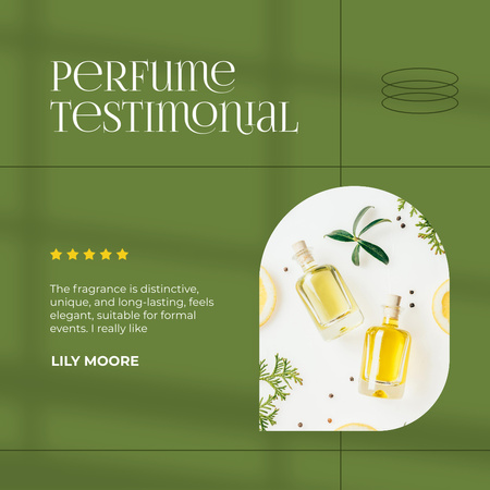 Perfume Testimonial with Rating Instagram Design Template