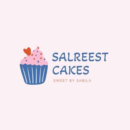 Bakery Ad with Delicious Yummy Cake Logo 1080x1080px Design Template