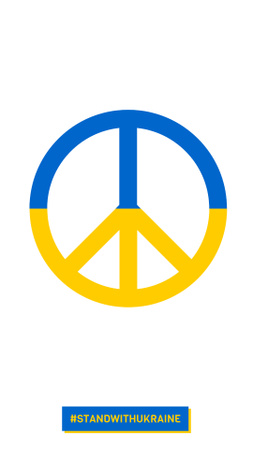 Peace Sign with Ukrainian Flag Colors Instagram Story tervezősablon