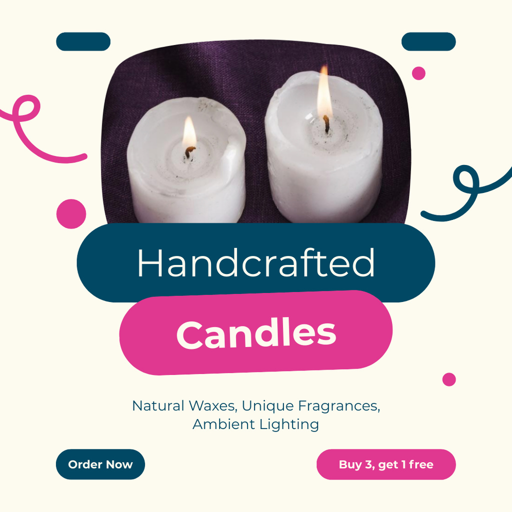 Designvorlage Offer of Handmade Decorative Candles für Instagram AD