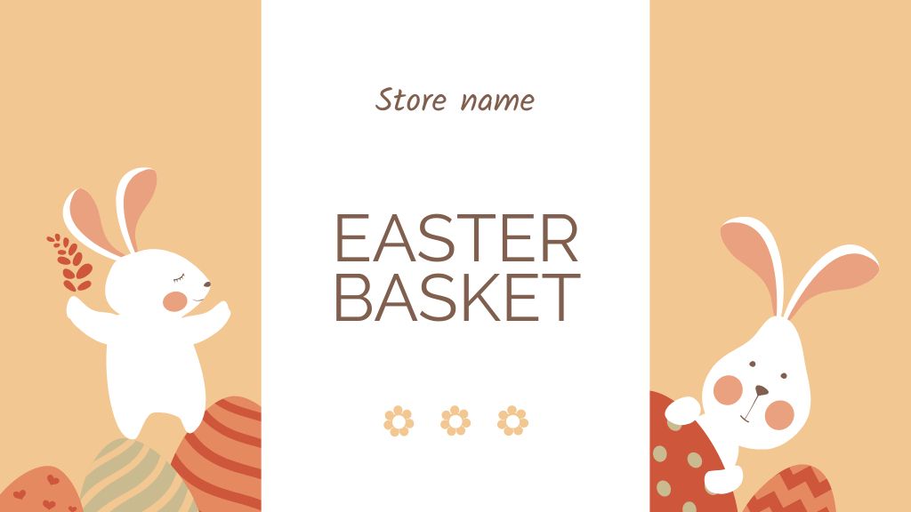 Cute White Easter Bunnies Label 3.5x2in Πρότυπο σχεδίασης