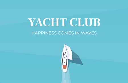 Emblem of Yacht Club Business Card 85x55mm Design Template