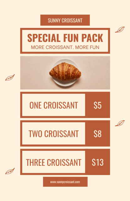 Croissants Special Discount Recipe Card Design Template
