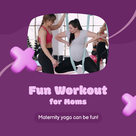 Fun Yoga Workout For Pregnant Women Animated Post Design Template
