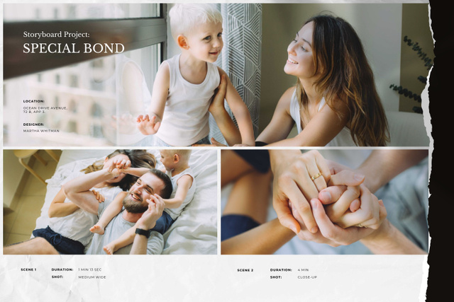 Szablon projektu Happy Family with Son at Home Storyboard