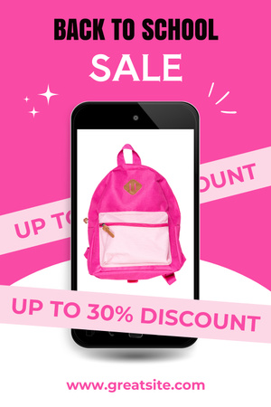 Offer Discounts on Smartphone and Backpack Pinterest Design Template