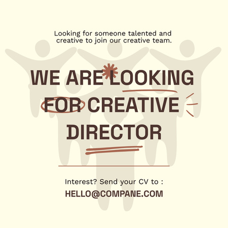 Creative Director Vacancy Announcement in Pastel Colors Instagram Design Template