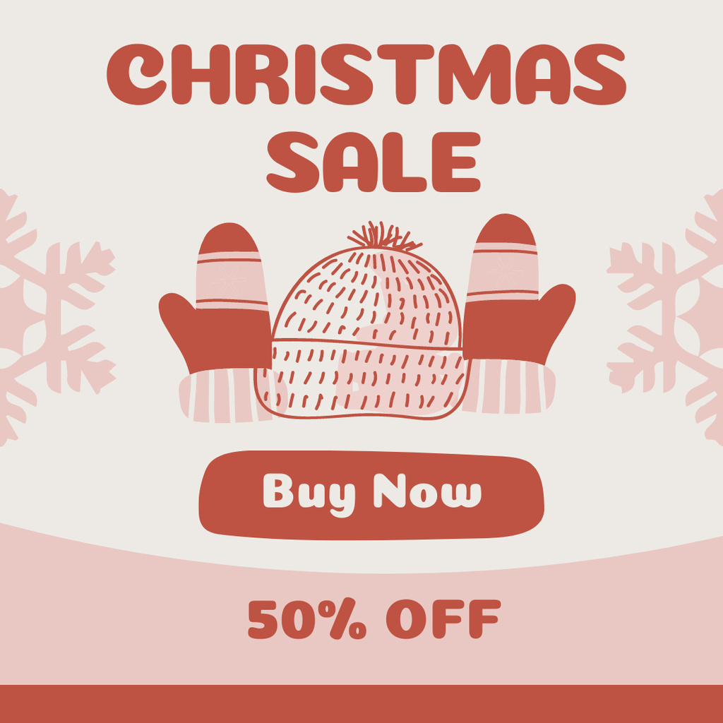 Designvorlage Christmas Sale Offer Woolen Accessories Set für Instagram AD