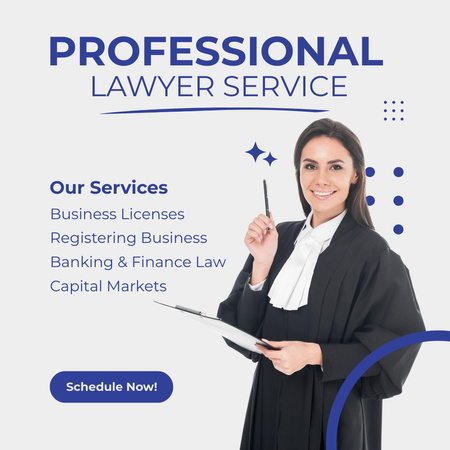 Professional Lawyer Services Ad Animated Post Design Template