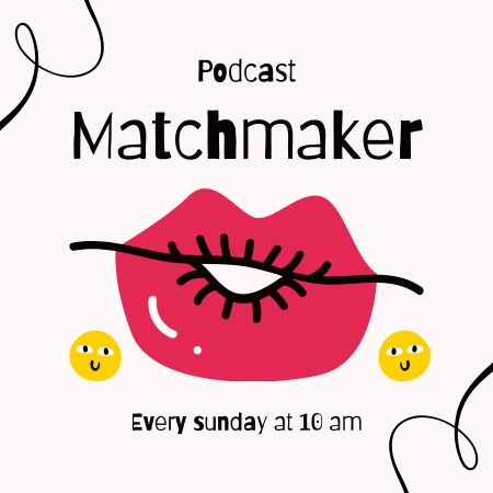 Matchmaking Talk Promo Every Saturday Podcast Cover Design Template