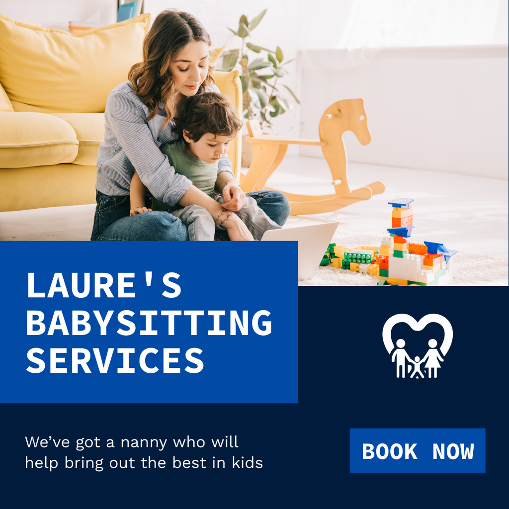 Offer Book Babysitting Services Now Instagramデザインテンプレート