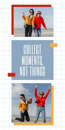 Plantilla de diseño de Cita sobre coleccionar momentos, no cosas Graphic 