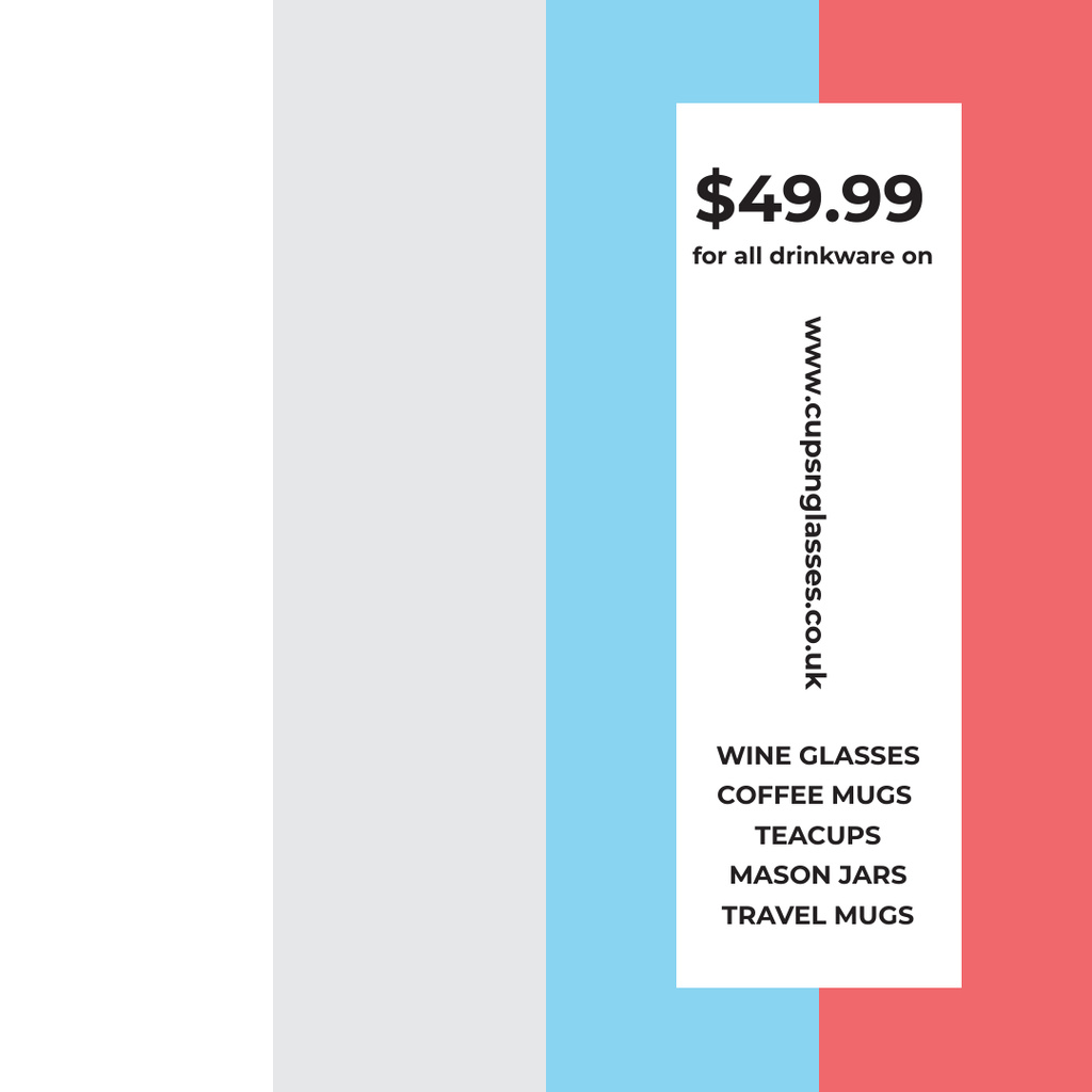 Shop Sale announcement on colorful Stripes Instagram AD Design Template