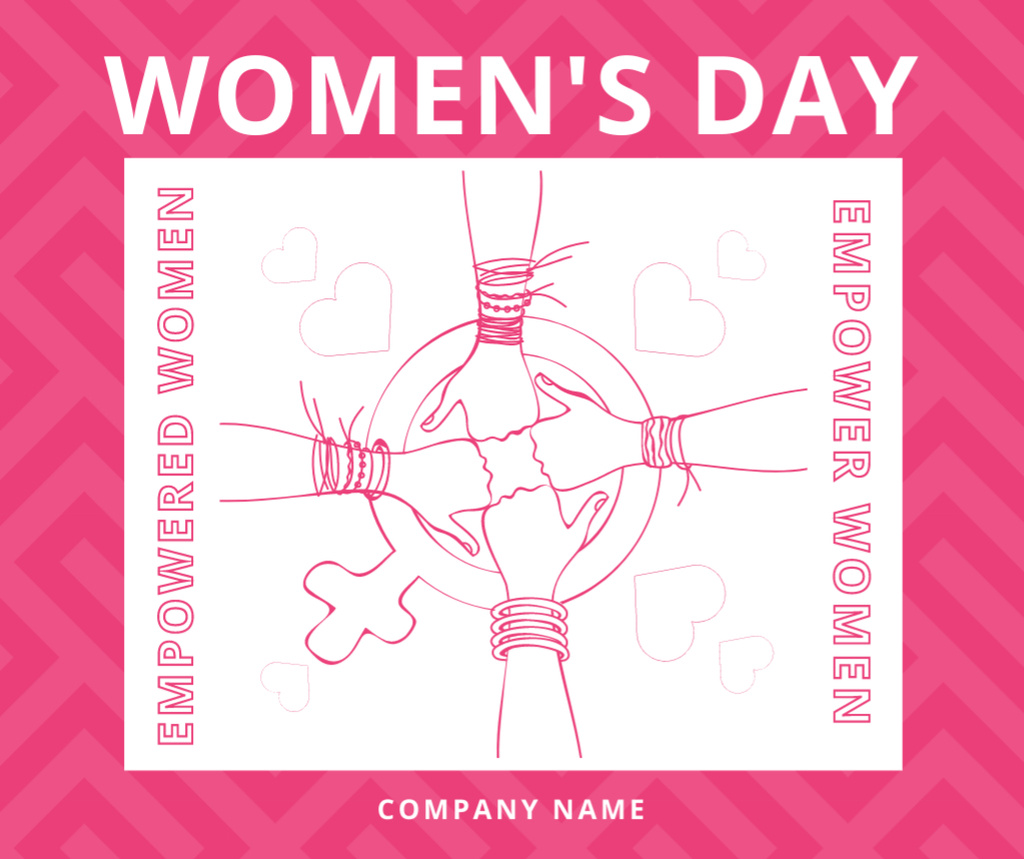 Template di design Women holding Hands on International Women's Day Facebook
