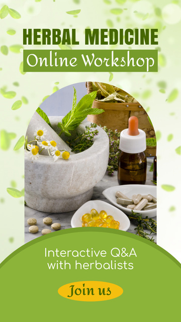 Amazing Herbal Medicine Online Workshop With Q&A Instagram Video Story Design Template