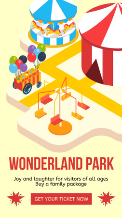 Lovely Amusement Park With Family Package Offer Instagram Story Design Template