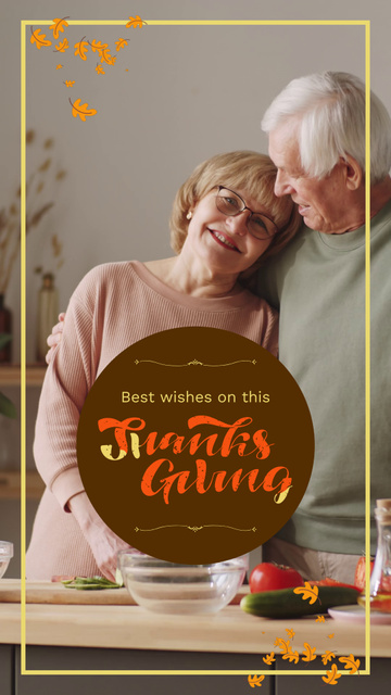 Heartwarming Thanksgiving Day Greeting With Happy Couple TikTok Video Design Template