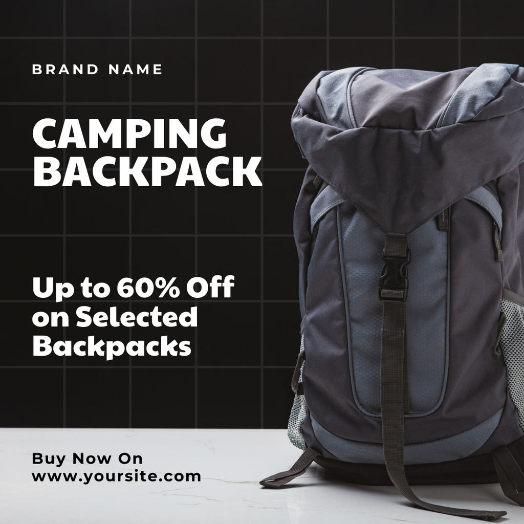 Camping Backpack Sale Instagram AD tervezősablon