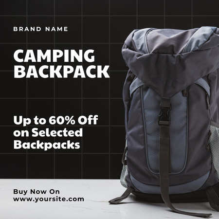 Camping Backpack Sale Instagram AD Design Template